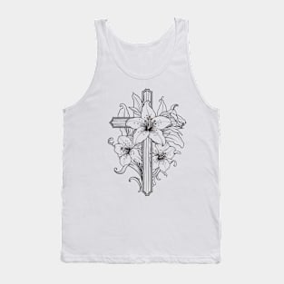 Resurrection Blooms - Christian Cross with Flower Tank Top